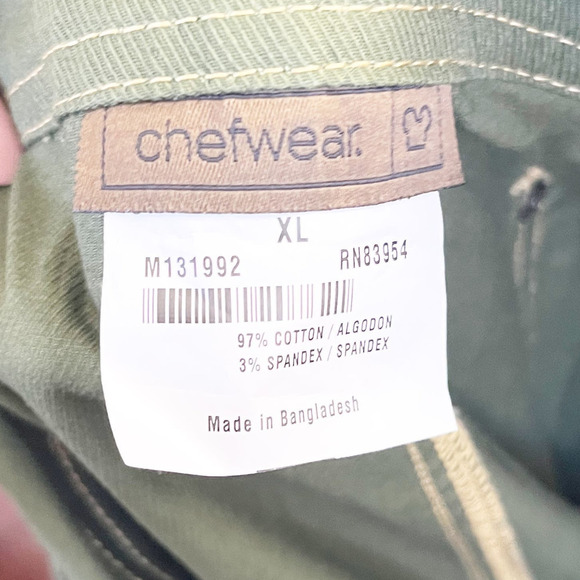 NWT UNISEX CHEFWEAR OLIVE Green Cotton Stretch Bib Overalls Sz XL - Picture 3 of 6